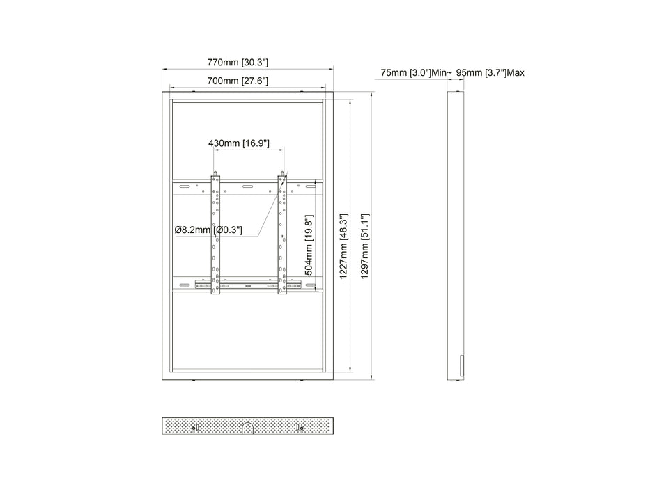 Multibrackets M Pro Series Enclosure 55" Kiosk White Signage Display Enclosures Multibrackets
