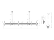 Multibrackets 40"-65" MBC4X1U2 Dual-Side Ceiling Mount with 3m Extension for 8 Screens Ceiling Mount Bracket Multibrackets