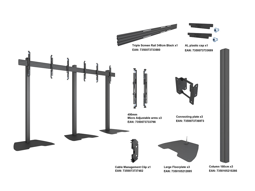 Multibrackets MBF3x1U M Pro Series Video Wall Stand - (32"-65") Floor Stand Multibrackets
