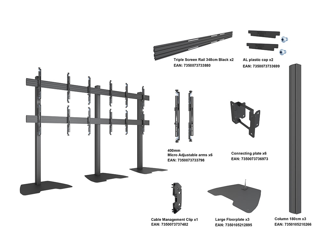 Multibrackets MBF3x2U M Pro Series Video Wall Stand - (32"-65") Floor Stand Multibrackets