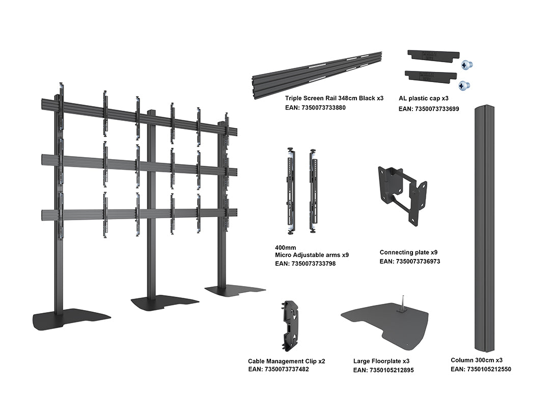 Multibrackets MBF3x3U M Pro Series Video Wall Stand - (32"-65") Floor Stand Multibrackets