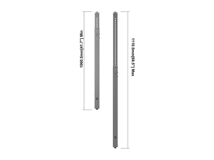 Multibrackets M Pro Series Floor Support - 1025-1750mm Black Mounting Accessory Multibrackets