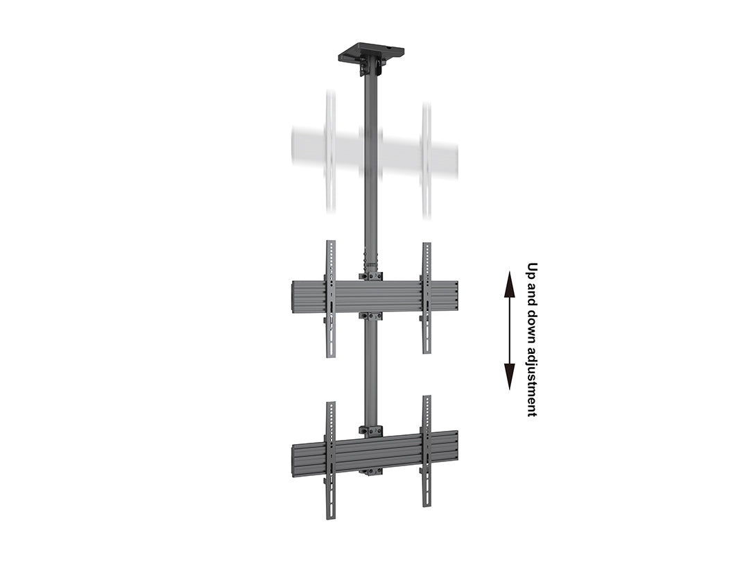 Multibrackets 3m 40" - 65" Dual Display Menu Board Ceiling Mount For 2 Screens Ceiling Mount Bracket Multibrackets