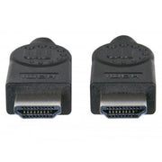 Manhattan 355735 HDMI Cable With Ethernet 2m 4K/60Hz Male/Male Black Polybag HDMI Cable Manhattan
