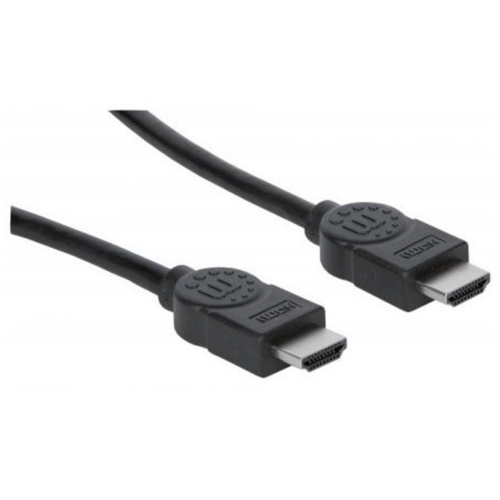 Manhattan 355735 HDMI Cable With Ethernet 2m 4K/60Hz Male/Male Black Polybag HDMI Cable Manhattan