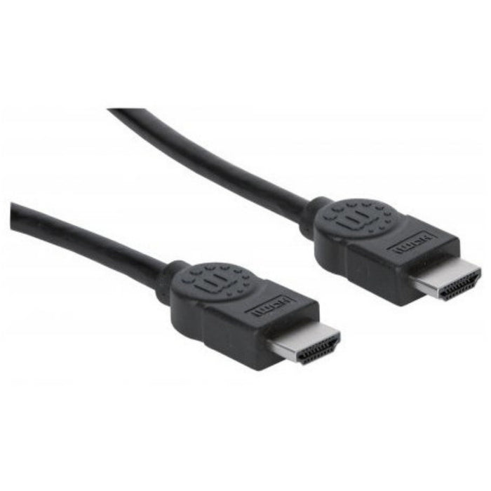 Manhattan 355735 HDMI Cable With Ethernet 2m 4K/60Hz Male/Male Black Polybag HDMI Cable Manhattan