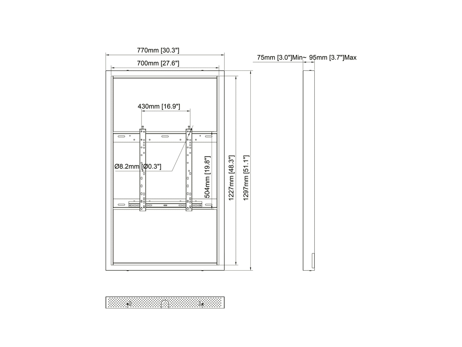 Multibrackets M Pro Series - Enclosure 65" Kiosk Black Signage Display Enclosures Multibrackets