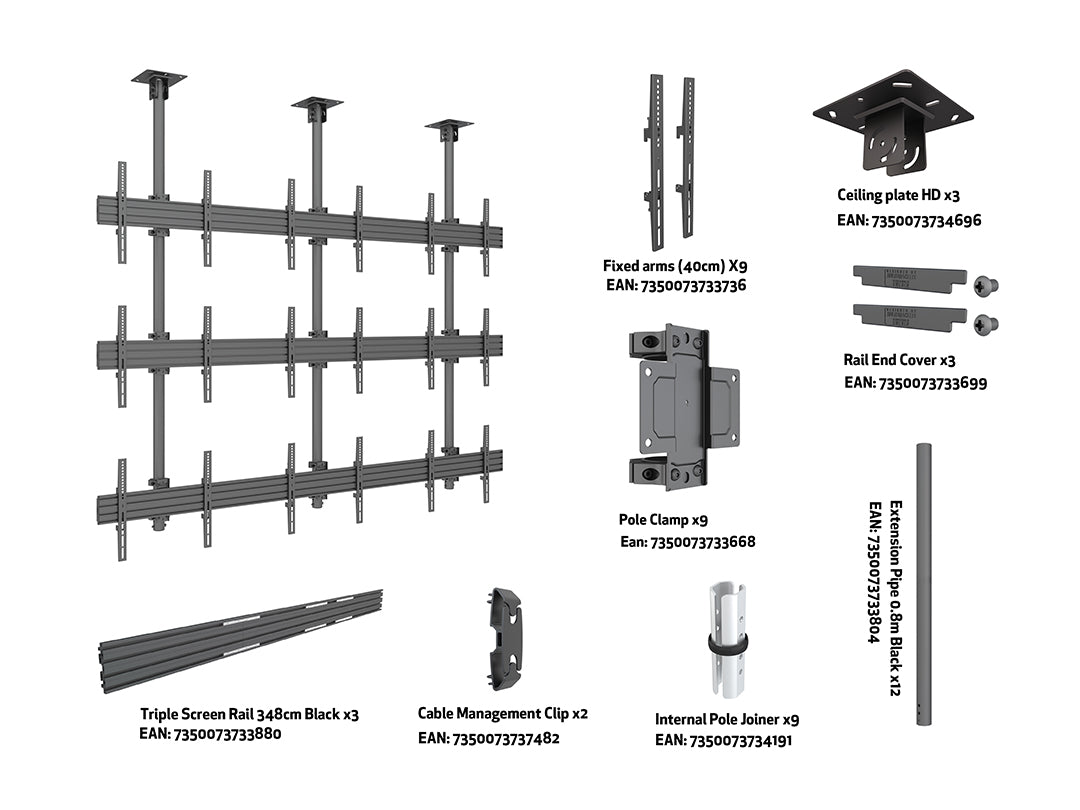 Multibrackets MBC3X3U Display Ceiling Mount Pro Ceiling Mount Bracket Multibrackets