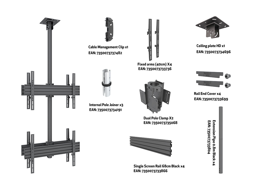 Multibrackets MBC2U2 Display Ceiling Mount Pro Ceiling Mount Bracket Multibrackets