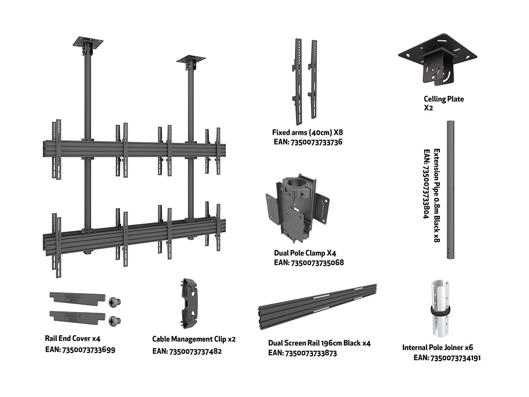 Multibrackets MBC2X2U2 Display Ceiling Mount Pro Ceiling Mount Bracket Multibrackets