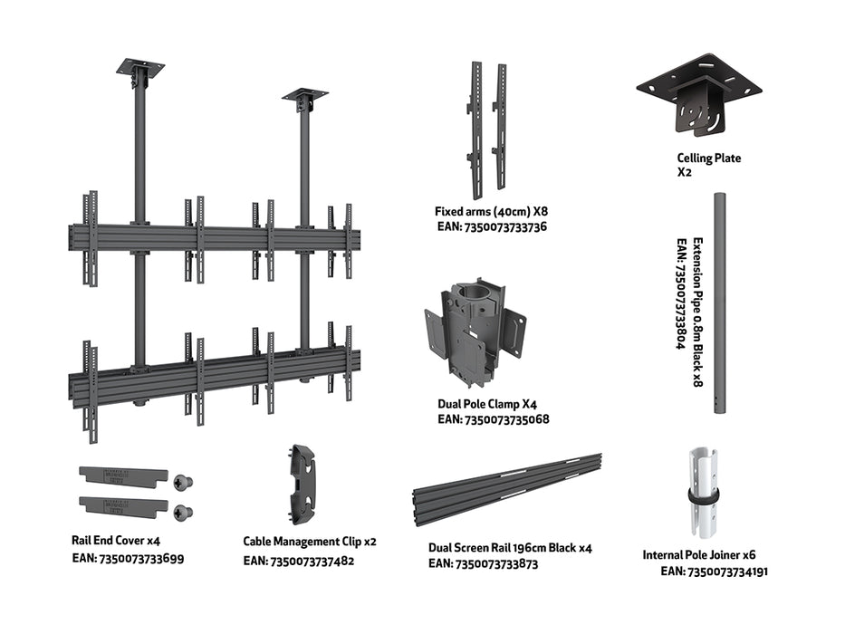 Multibrackets MBC2X2U2 Display Ceiling Mount Pro