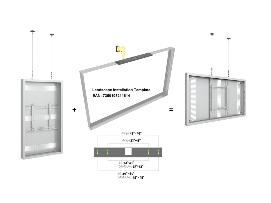 Multibrackets M Pro Series Enclosure 65" High Brightness Wire Medium White Signage Display Enclosures Multibrackets