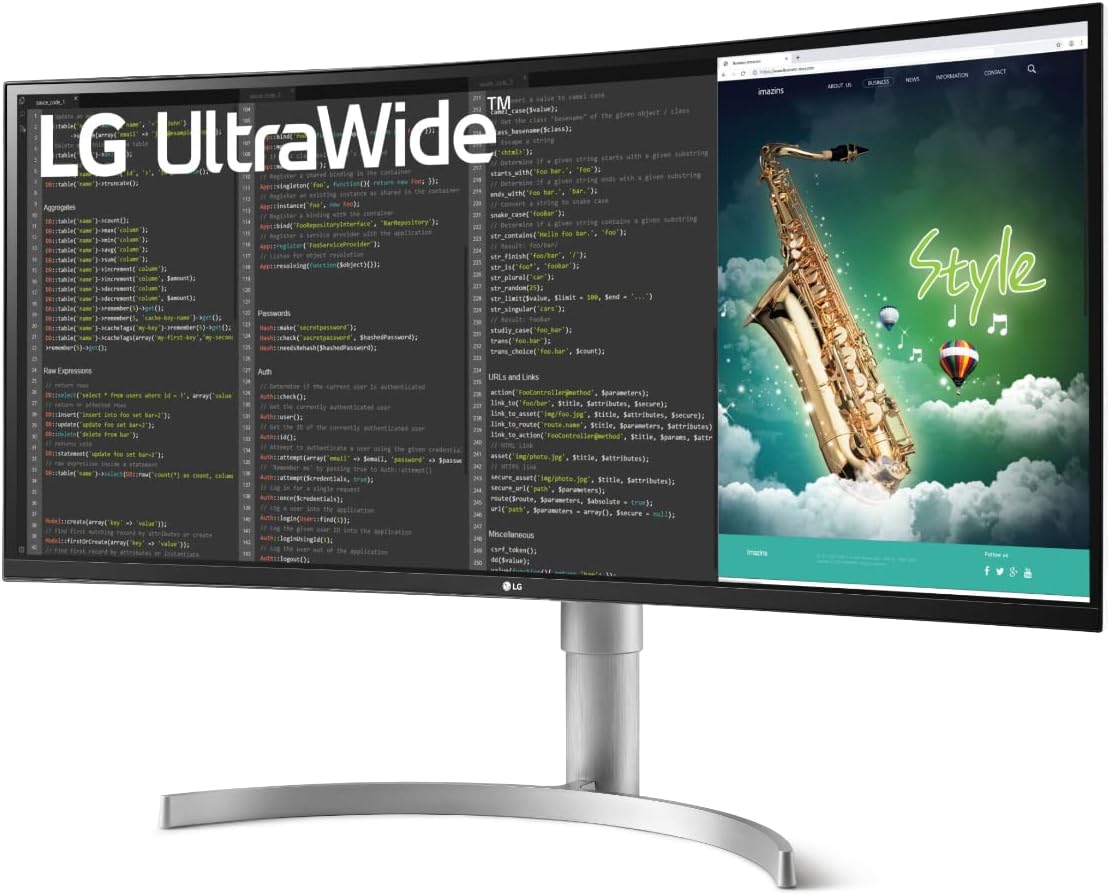 LG 35" UltraWide™ QHD HDR VA Curved Monitor | 35WN75CN-B Desktop Monitor LG
