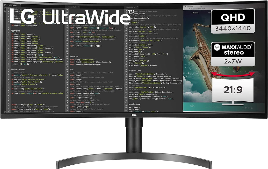 LG 35WN75CP-B 35" UltraWide™ QHD HDR VA Curved Monitor