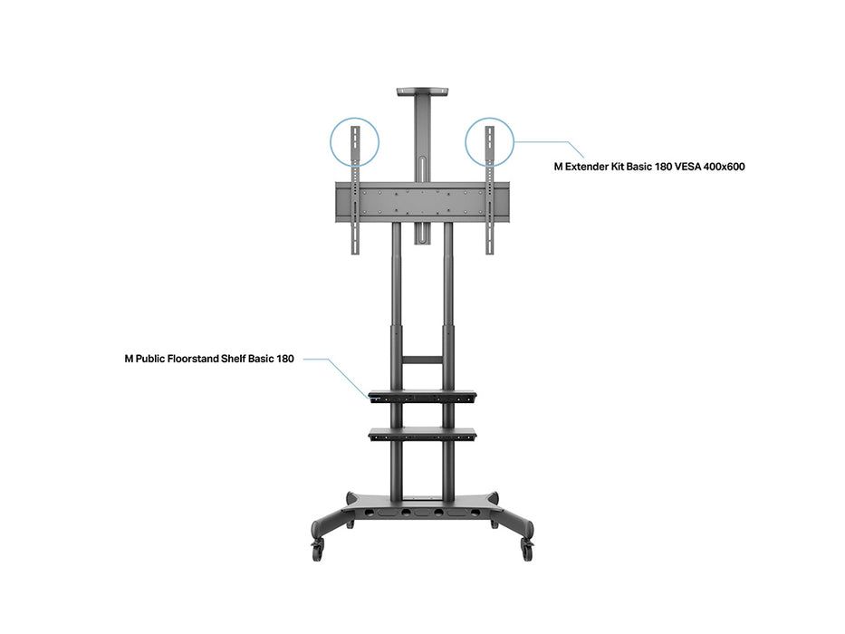 Multibrackets M Public Floorstand Basic 180 Plus | For 55" - 80" Screens