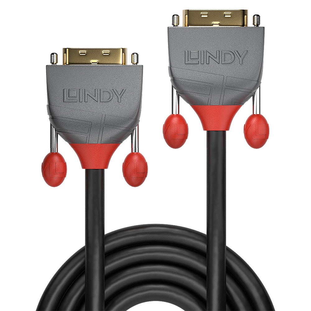 Lindy 5m DVI-D Dual Link Cable, Anthra Line | 36224 Audio / Video Cable Lindy