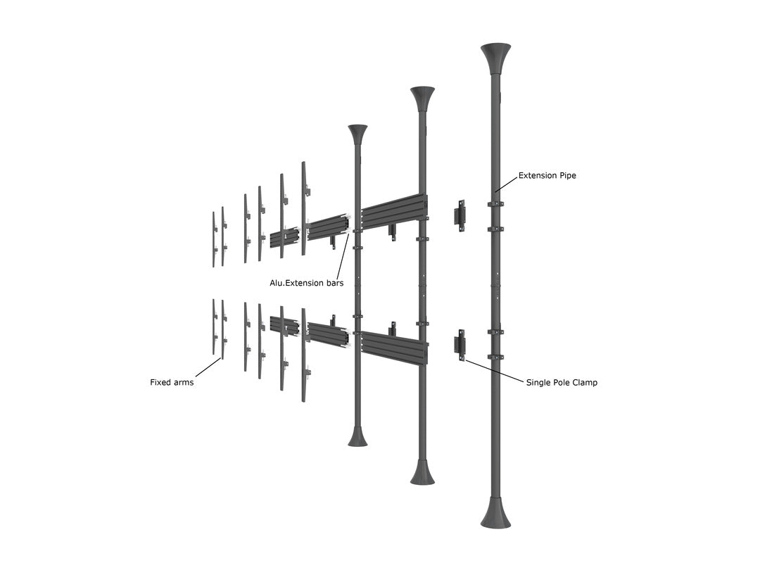Multibrackets MBFC2U M Floor to Ceiling Mount Pro - Up to 40"-65" Screen Floor to Ceiling Display Mount Multibrackets