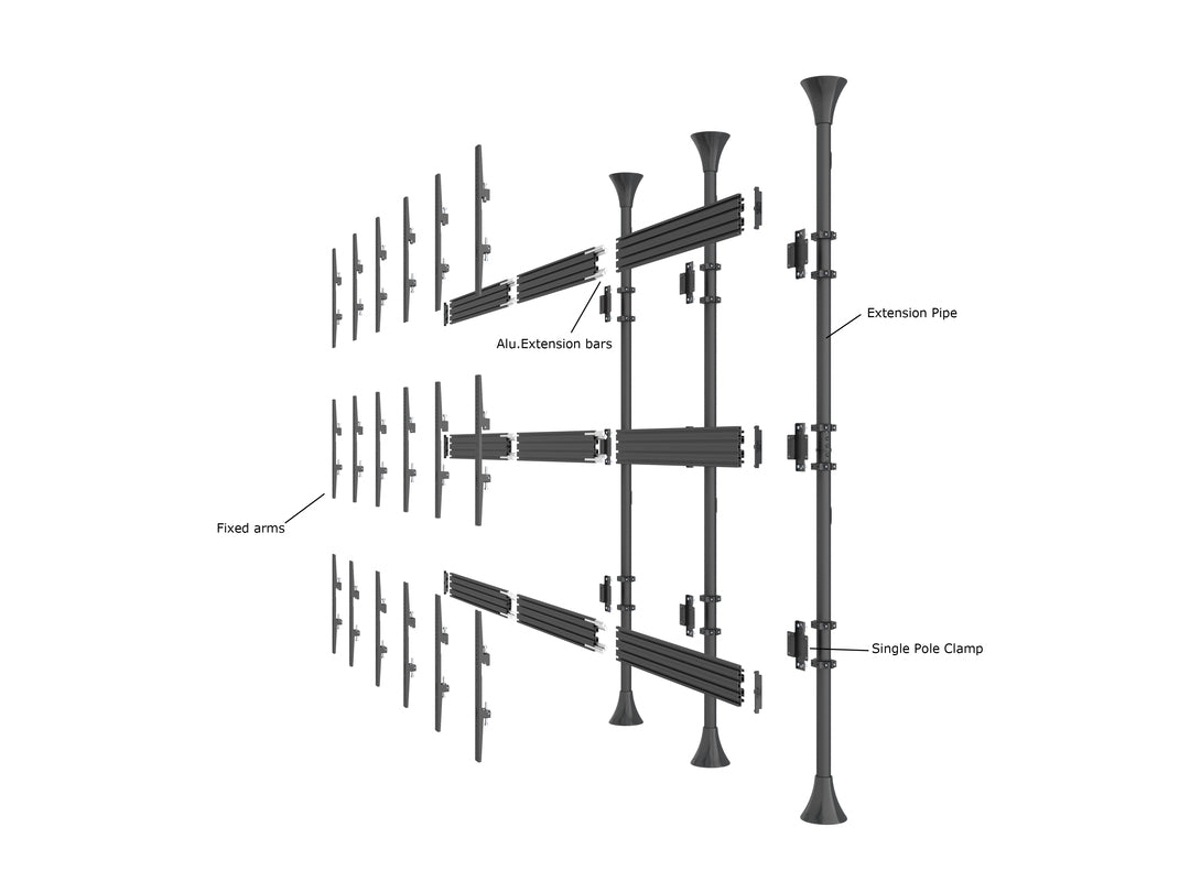 Multibrackets MBFC3U M Floor to Ceiling Mount Pro - Up to 40"-65" Screen Floor to Ceiling Display Mount Multibrackets