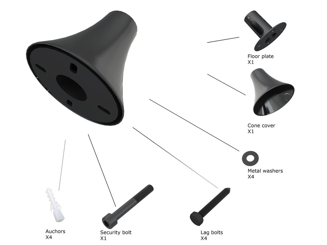 Multibrackets M Pro Series Floor To Ceiling Plate Black Mounting Accessory Multibrackets