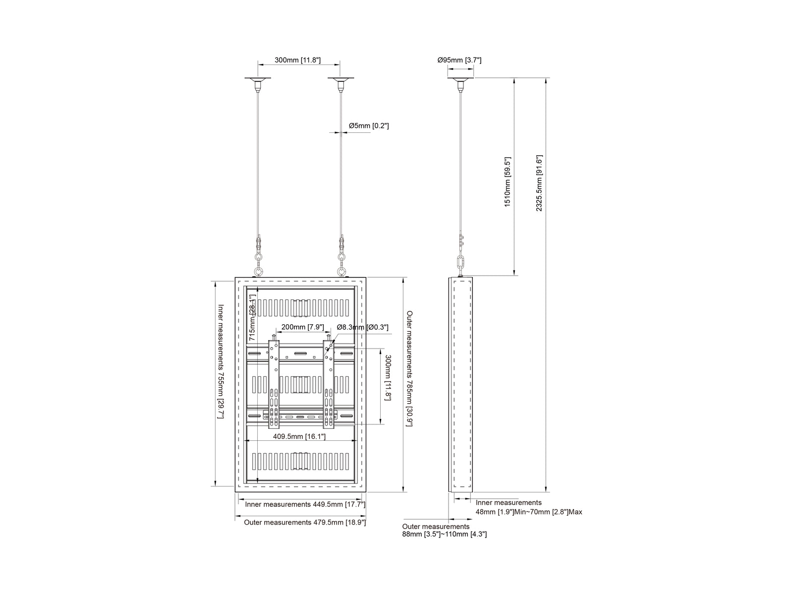 Multibrackets M Pro Series Enclosure 32" Wire Small Black Signage Display Enclosures Multibrackets
