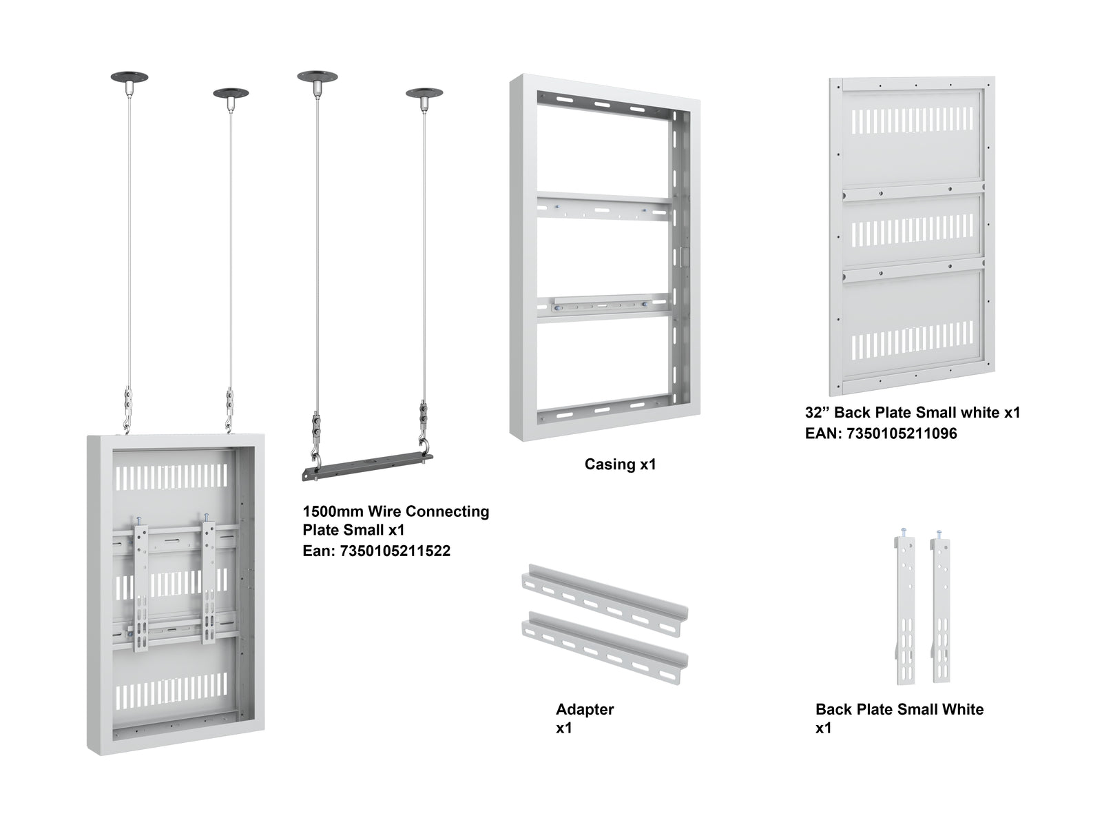 Multibrackets M Pro Series Enclosure 32" Wire Small White Signage Display Enclosures Multibrackets