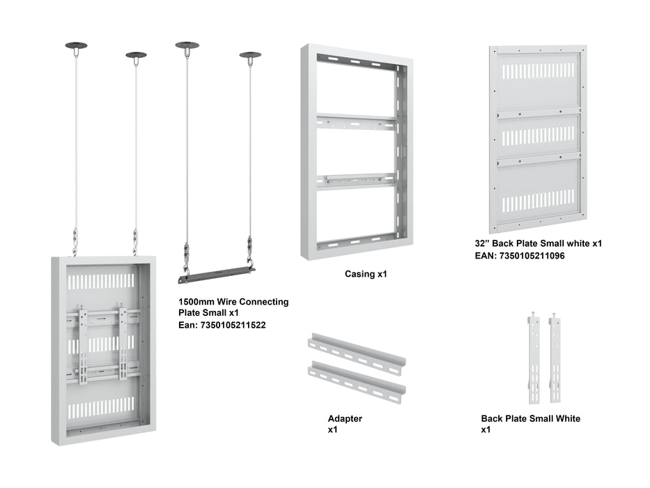 Multibrackets M Pro Series Enclosure 32" Wire Small White Signage Display Enclosures Multibrackets