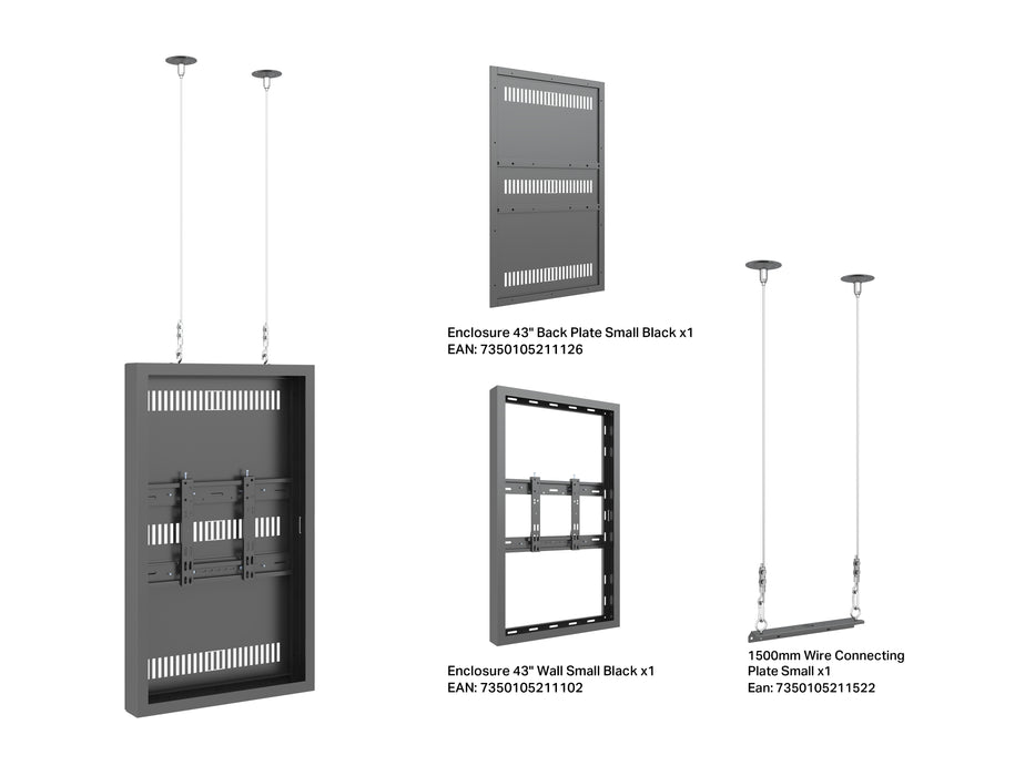 Multibrackets M Pro Series Enclosure 43" Wire Small White Signage Display Enclosures Multibrackets