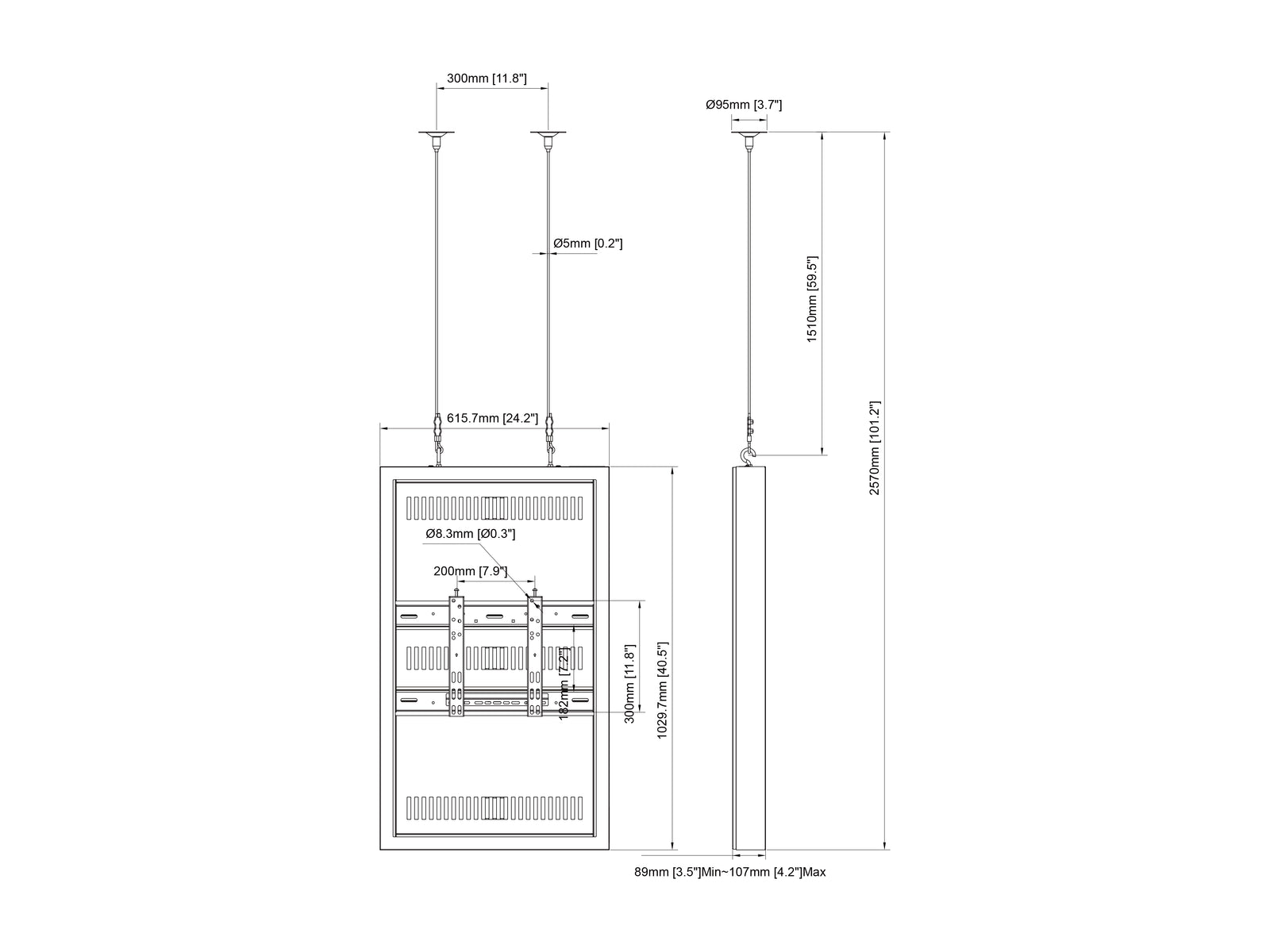 Multibrackets M Pro Series Enclosure 43" Wire Small Black Signage Display Enclosures Multibrackets
