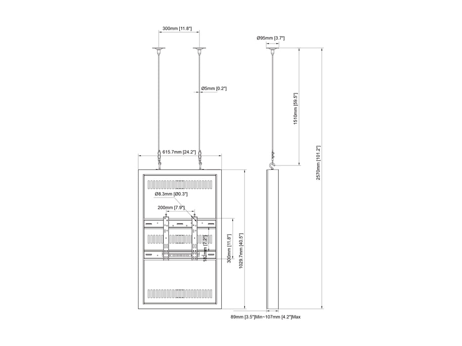 Multibrackets M Pro Series Enclosure 43" Wire Small White Signage Display Enclosures Multibrackets