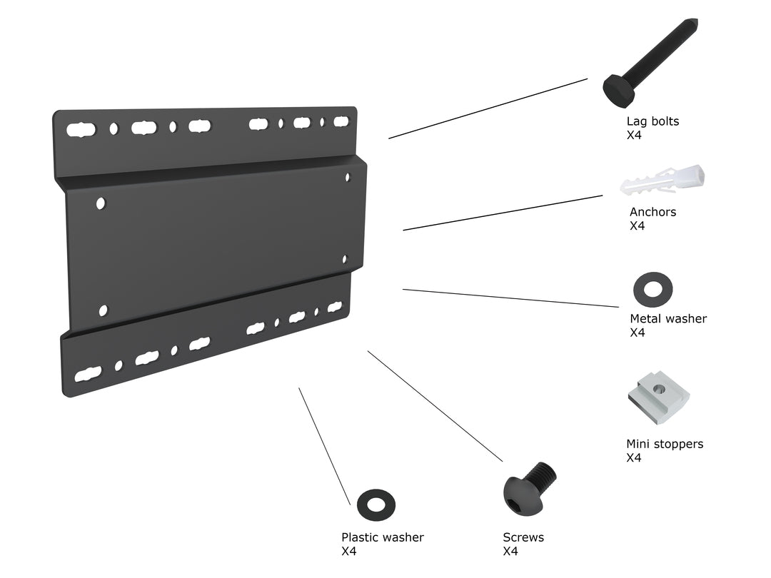 Multibrackets M Pro Series Wallmount Plate Large Mounting Accessory Multibrackets