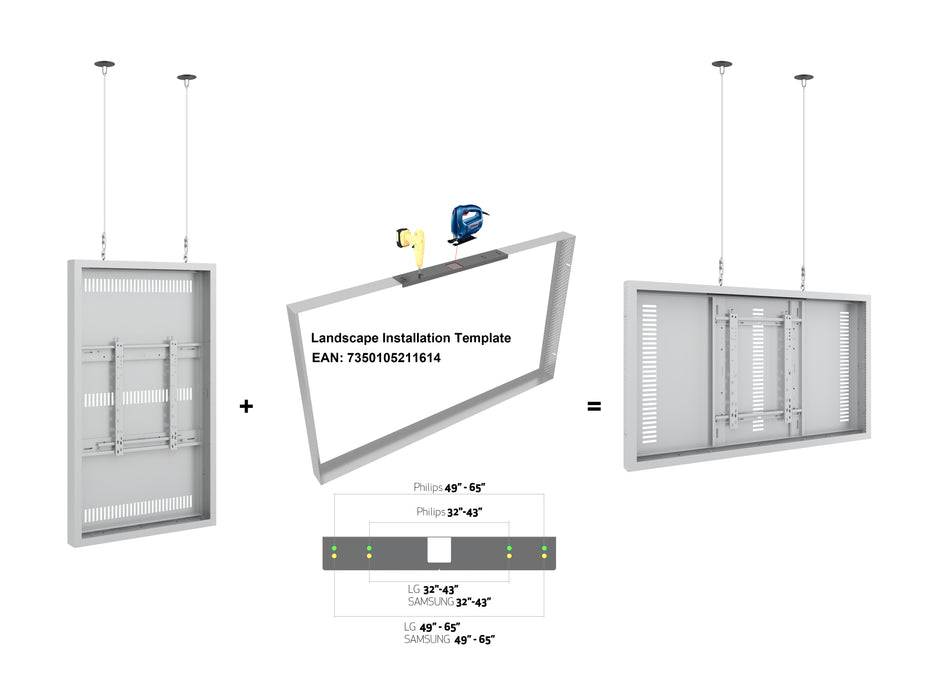 Multibrackets M Pro Series Enclosure 55" Wire Medium White Signage Display Enclosures Multibrackets
