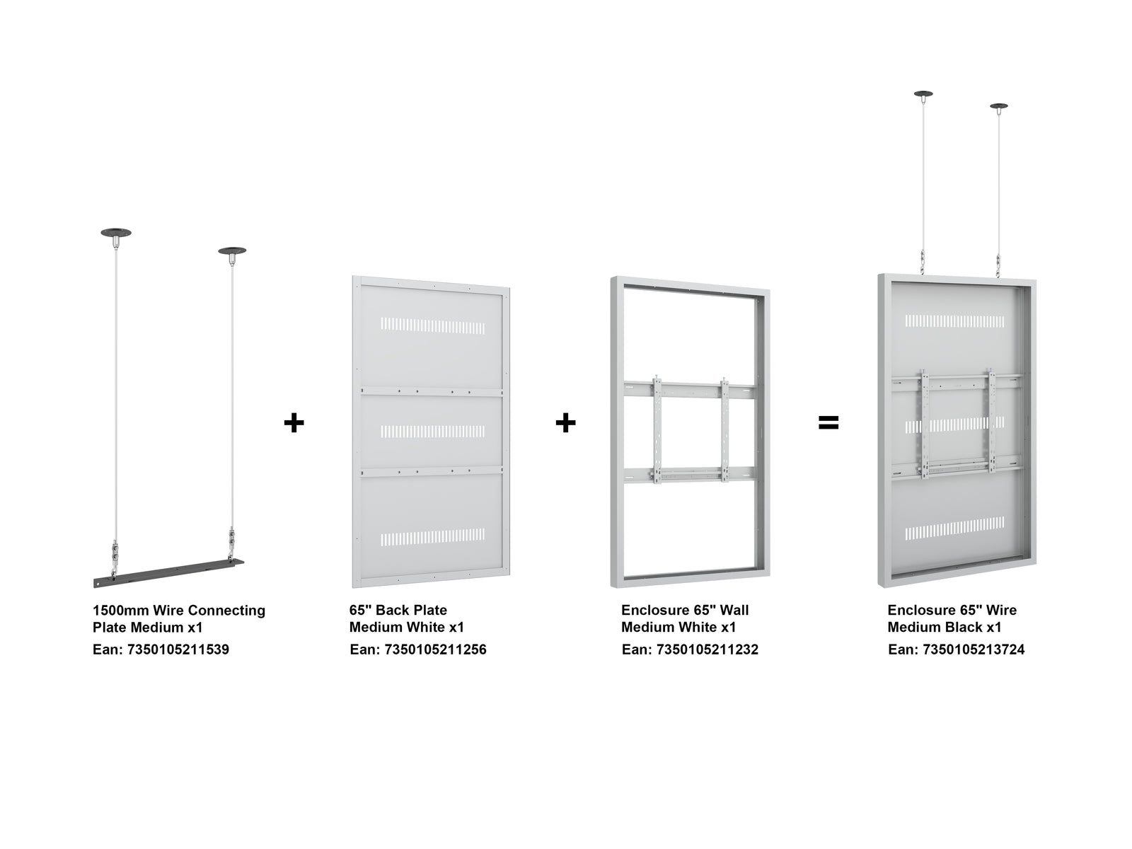 Multibrackets M Pro Series Enclosure 65" Wire Medium White Signage Display Enclosures Multibrackets