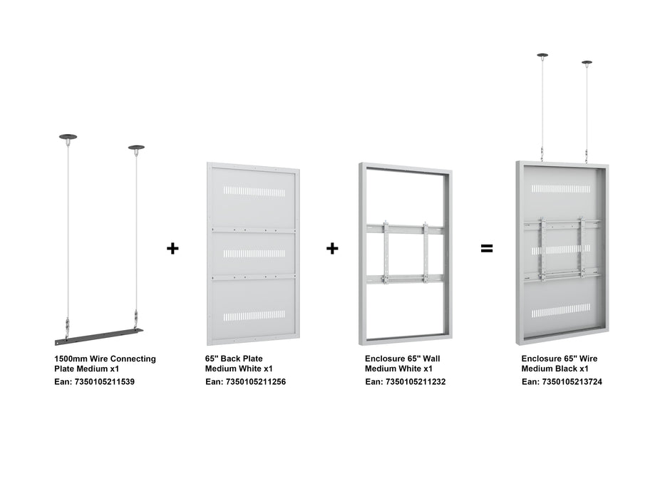 Multibrackets M Pro Series Enclosure 65" Wire Medium White Signage Display Enclosures Multibrackets