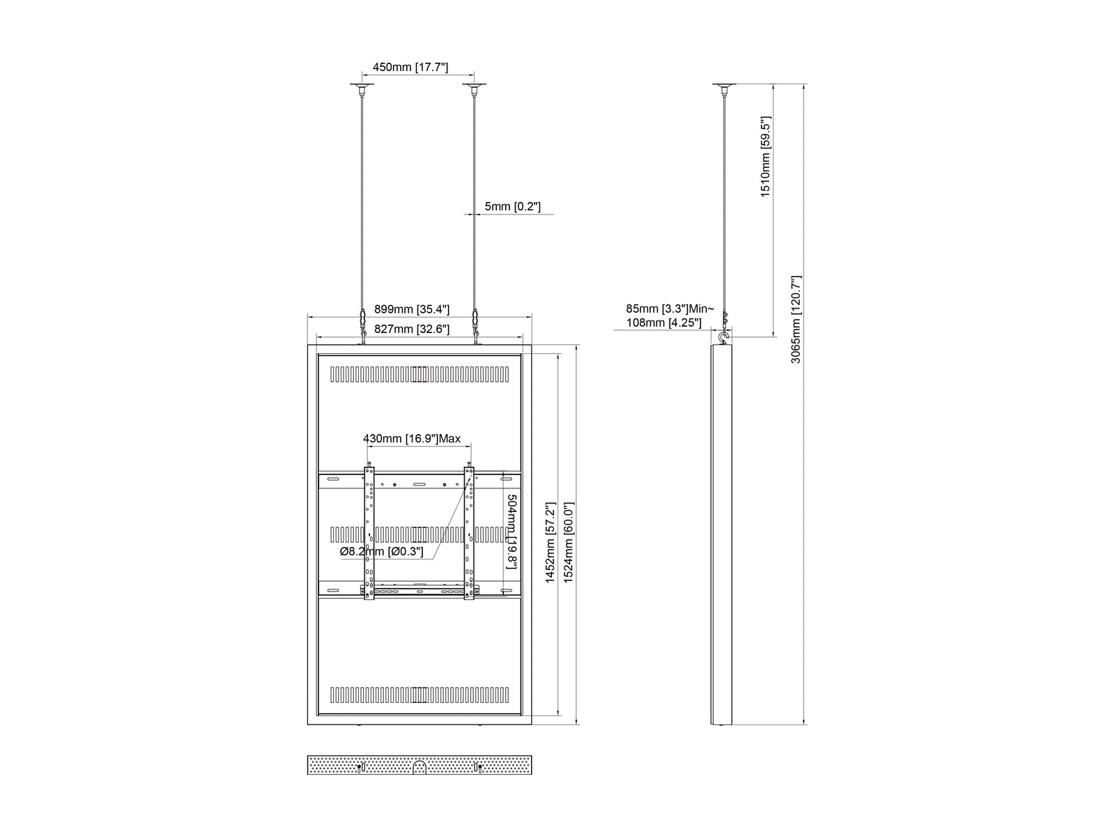 Multibrackets M Pro Series Enclosure 65" Wire Medium White Signage Display Enclosures Multibrackets