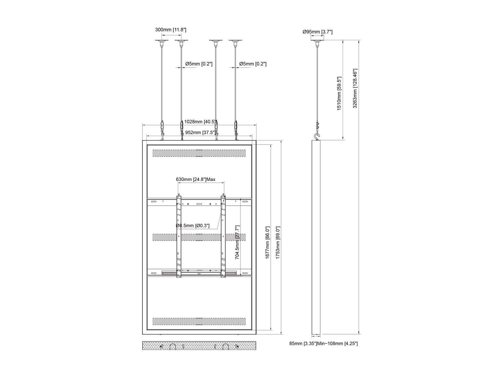 Multibrackets M Pro Series Enclosure 75" Wire Large White Signage Display Enclosures Multibrackets
