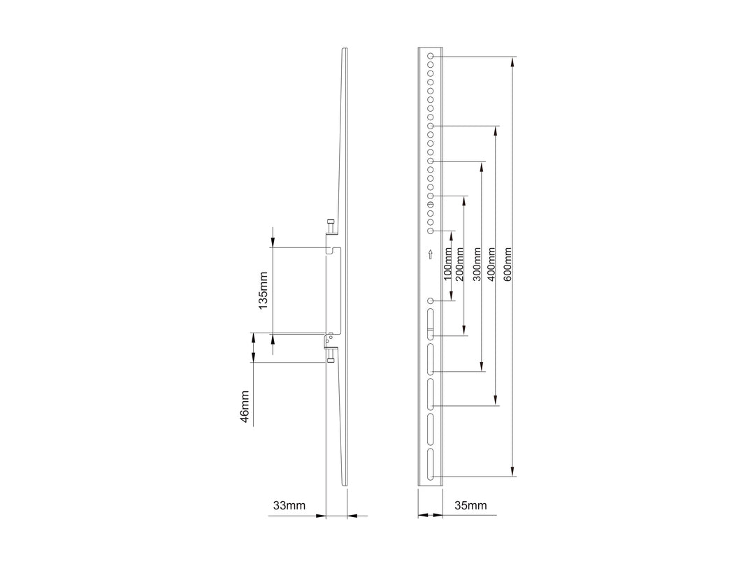 Multibrackets M Pro Series Fixed Arms - 600mm Mounting Accessory Multibrackets