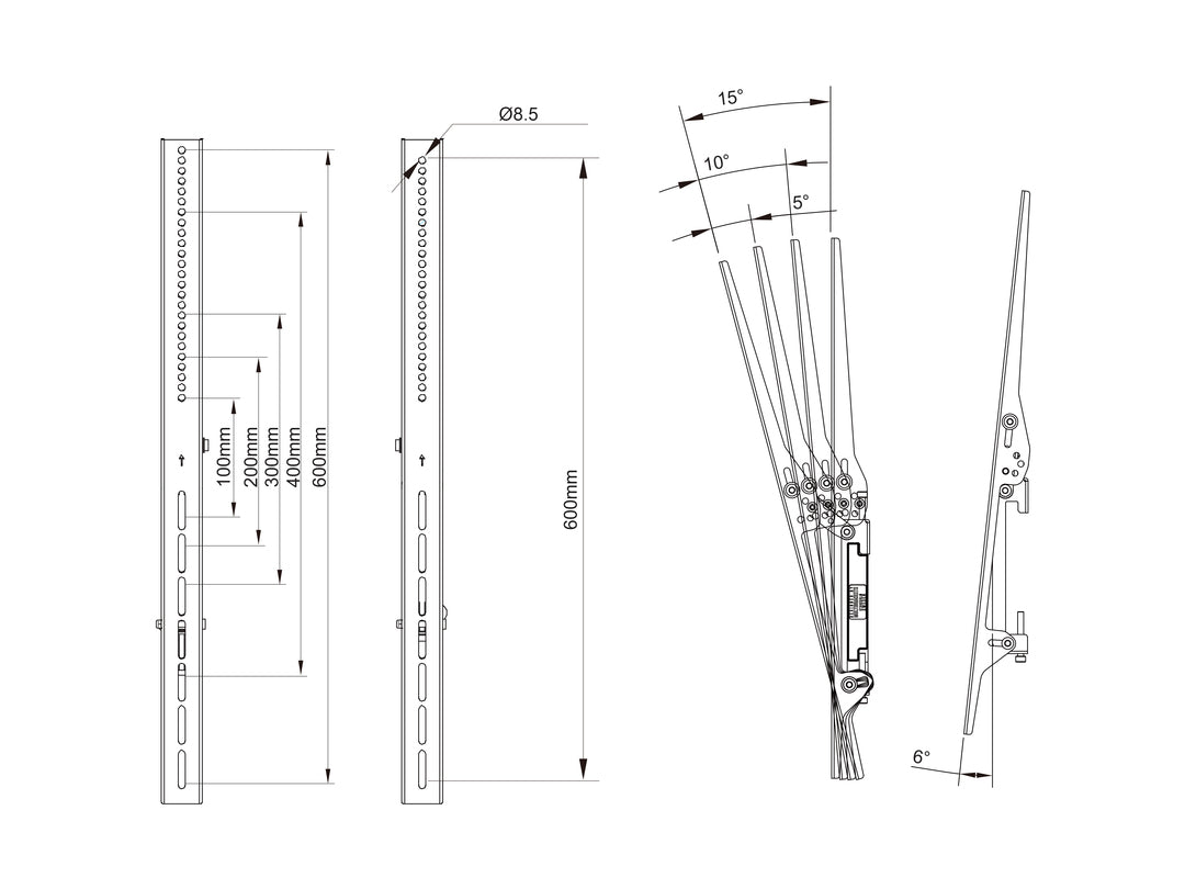 Multibrackets M Pro Series Tilt Arms - 600mm Mounting Accessory Multibrackets