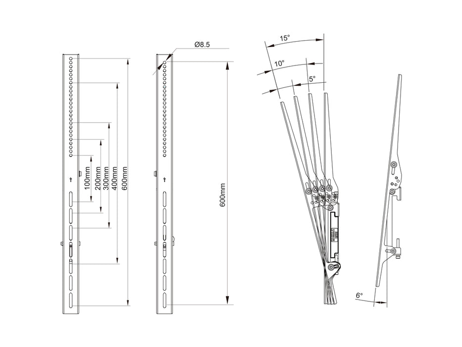 Multibrackets M Pro Series Tilt Arms - 600mm