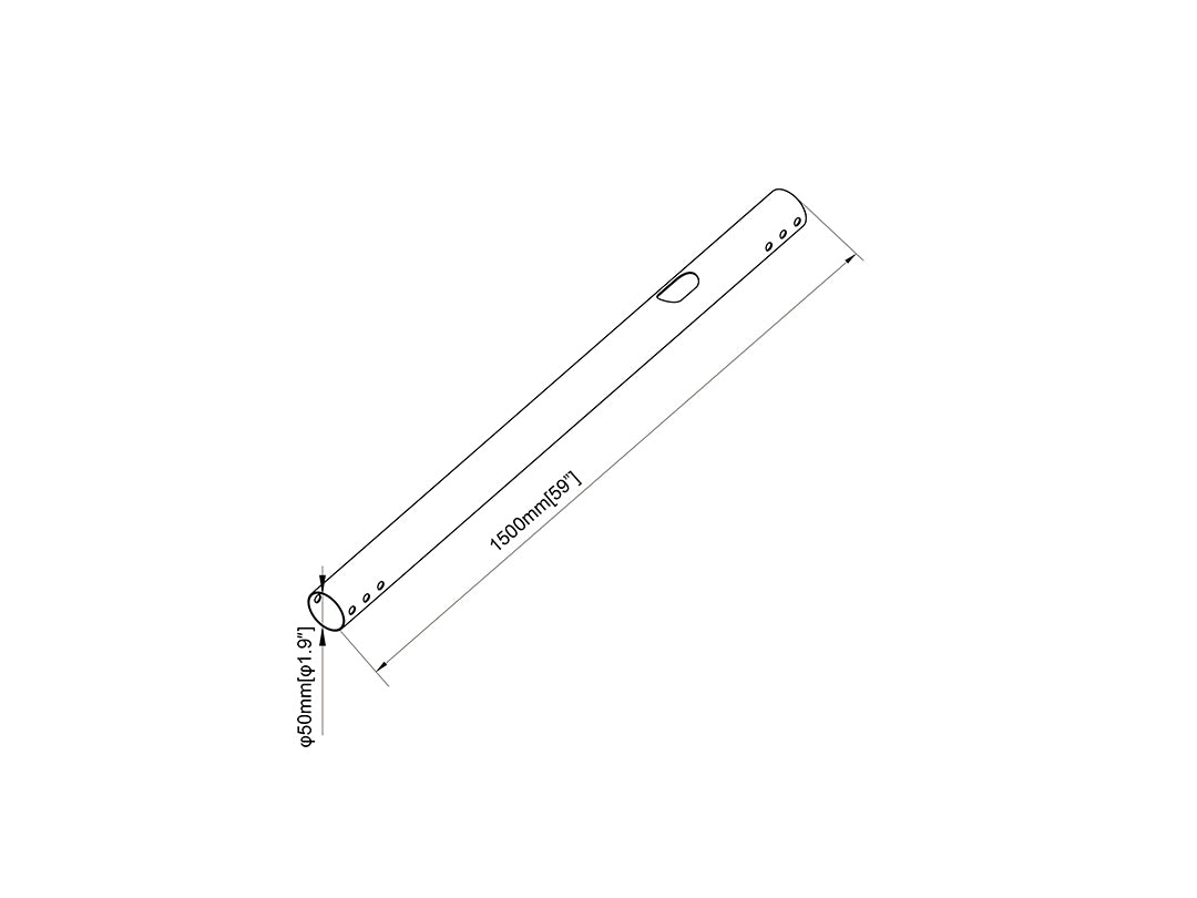Multibrackets M Pro Series Extension Pipe - 1.5m Black Mounting Accessory Multibrackets