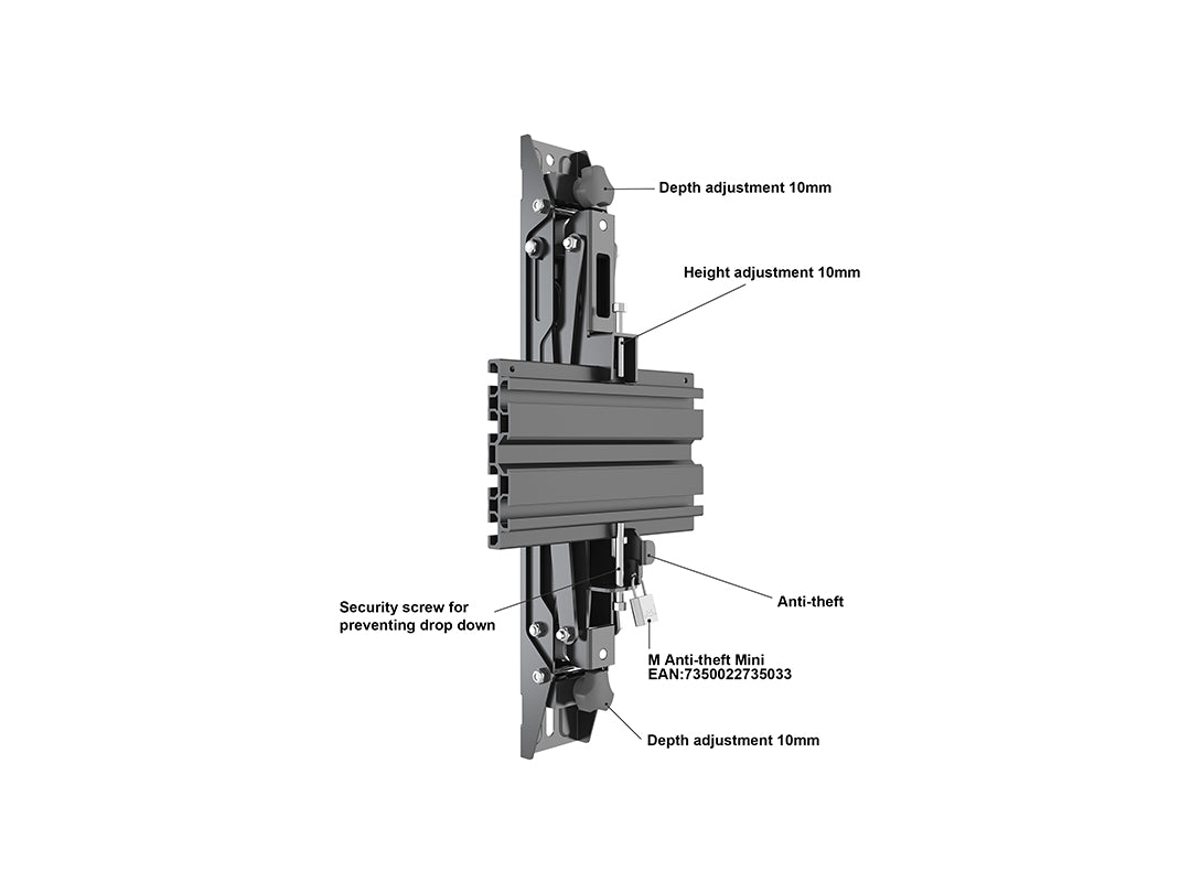 Multibrackets MBW4X1U Push In Pop Out M Wallmount Pro - (37" - 65") Wall Mount Bracket Multibrackets