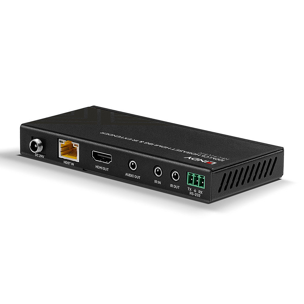 Lindy 100m Cat.6 HDMI 4K60, IR & RS-232 HDBaseT Extender with PoC, Receiver | 38207 AV Extender Lindy