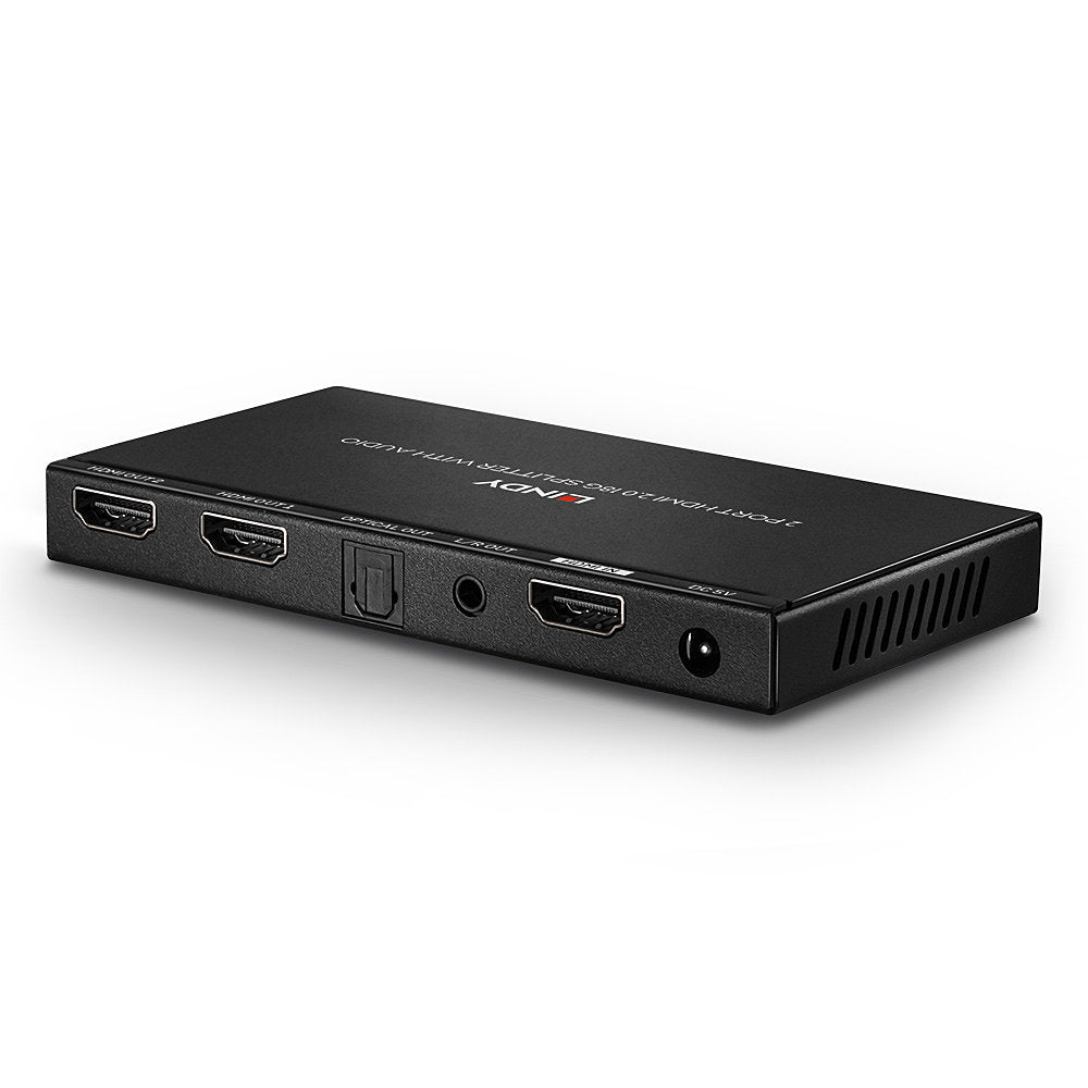 Lindy 2 Port HDMI 18G Splitter with Audio & Downscaling | 38230 Splitter Lindy