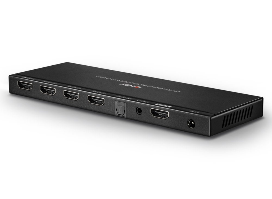 Lindy 4 Port HDMI 18G Splitter with Audio & Downscaling | 38231 Lindy Video Splitters Lindy