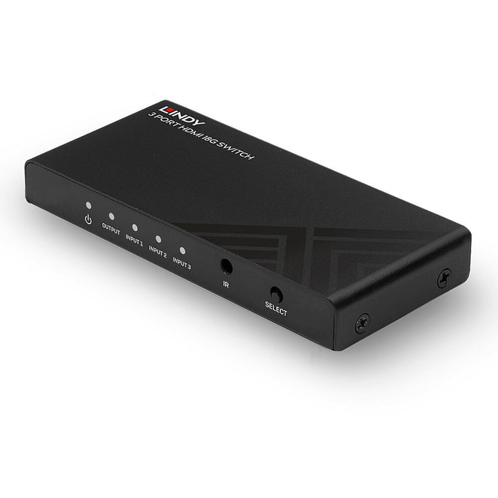 Lindy 3 Port HDMI 18G Switch | 38232 Video Switches Lindy