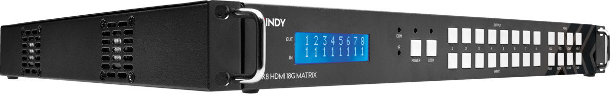 Lindy Electronics 8x8 HDMI 18G Matrix with Video Wall Scaling | 38260 Matrix Switcher Lindy
