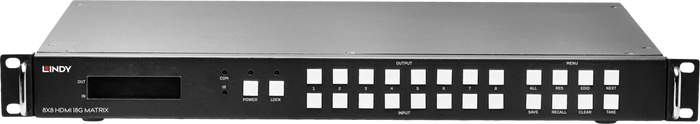 Lindy Electronics 8x8 HDMI 18G Matrix with Video Wall Scaling | 38260 Matrix Switcher Lindy