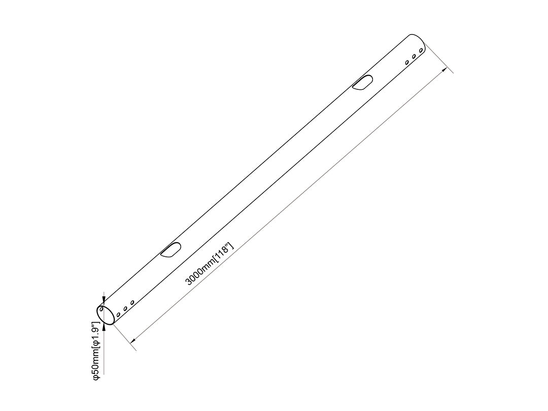 Multibrackets M Pro Series Extension Pipe - 3m Black Mounting Accessory Multibrackets