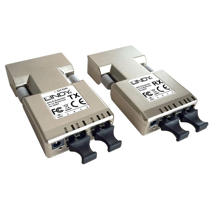 Lindy 500m Fibre Optic DVI-D Single Link Extender | 38301 AV Extender Lindy