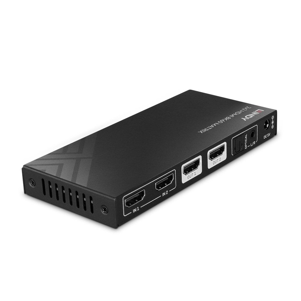 Lindy 2x2 HDMI 8K60 Matrix | 38313 Matrix Switcher Lindy
