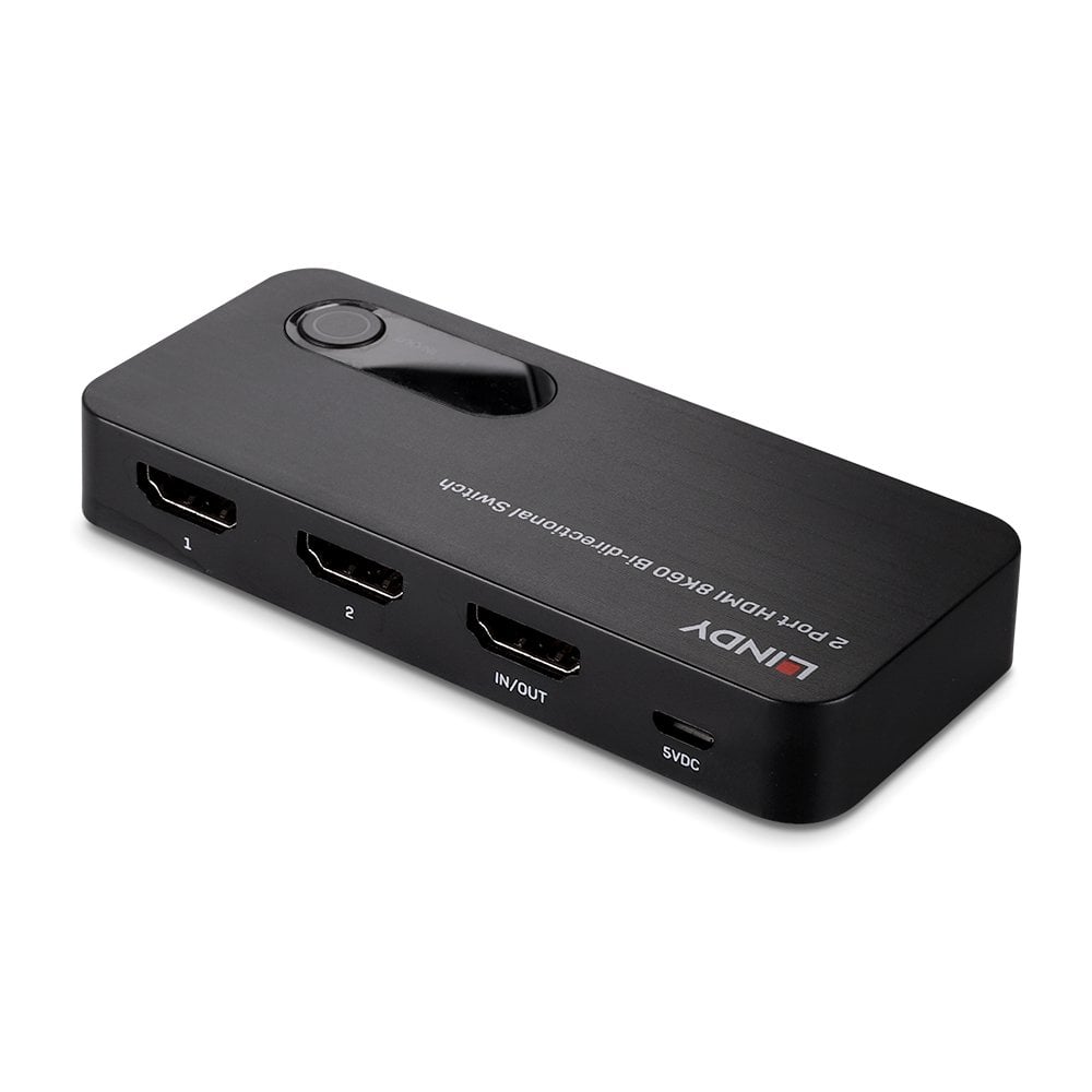 Lindy 2 Port HDMI 8K60 Bi-Directional Switch | 38339 Video Switch Lindy
